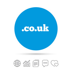 Domain CO.UK sign icon. UK internet subdomain.