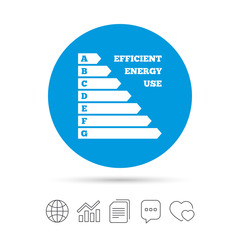 Energy efficiency icon. Electricity consumption.