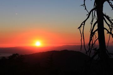 sunset in the mountails