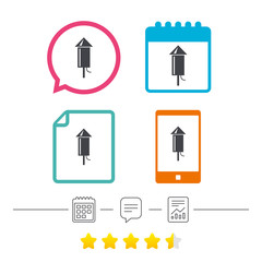 Fireworks sign icon. Explosive pyrotechnic.