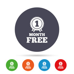 First month free sign icon. Special offer symbol.