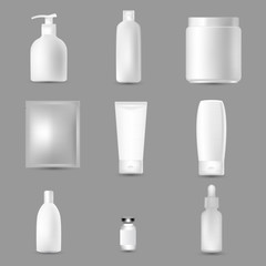 Realistic cosmetics bottle. Set - vector stock.