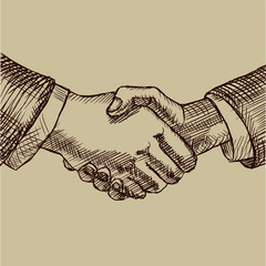 Business handshake. Representative and bargain.