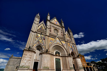 Fototapeta na wymiar Orvieto gothic cathedral in Umbria, Italy