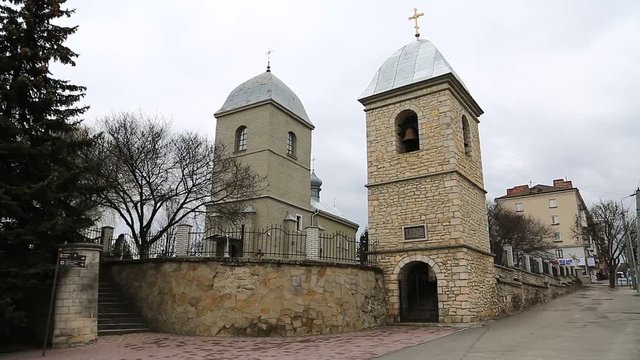 Church of the Holy Cross in Ternopil - city in western Ukraine, located on banks of Seret river, historical regions of Galicia and Podolia