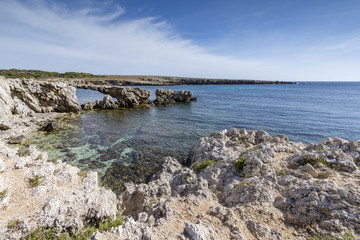 Vista panoramica della baia di Cala Rotonda, isola di Favignana IT	