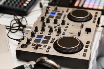 Fototapeta premium Dj equipment. Mixer.