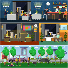 Bad habits vector illustration in flat style