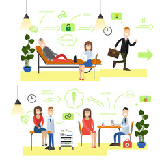 Healthcare and medicine concept vector illustration in flat style