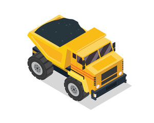 Modern Isometric Construction Vehicle Illustration - Dump Truck