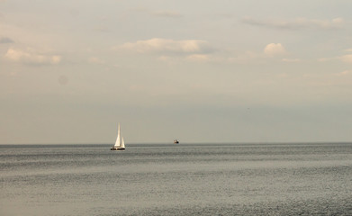 Sail Boat in Lake Michigan