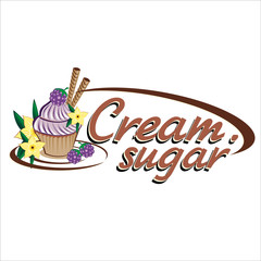 Sweet Shop logo template design vector. Illustration of cake with cherries.