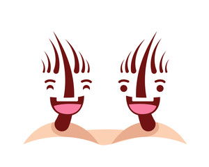 Healthy Happy And Cute Human Anatomy Illustration Cartoon - Happy Healthy Hair