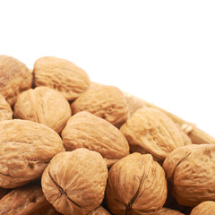 Pile of walnuts isolated