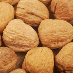 Surface coated with walnuts