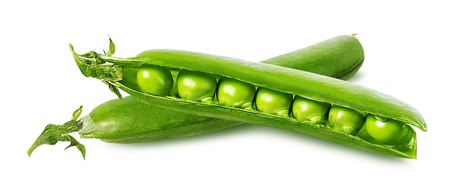 Fresh peas isolated on white