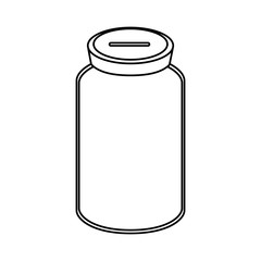 line glass bottle to save cash money, vector illustration