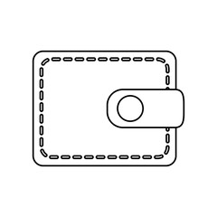 line cute wallet to save money, vector illustration design