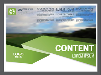 Obraz premium Presentation layout design template. Annual report cover page. landscape nature background. illustration vector artwork