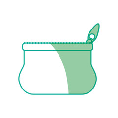 line cute purse with zipper to save cash money, vector illustration