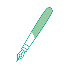 silhouette cute luxury pen object to write, vector illustration