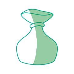 silhouette nice bag with money inside, vector illustration design