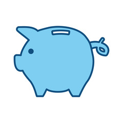 save money inside pig in the home, vector illustration