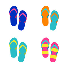colorful sandals isolated vector illustration