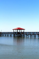 Red Cabana on Pier Gulf Coast Texas