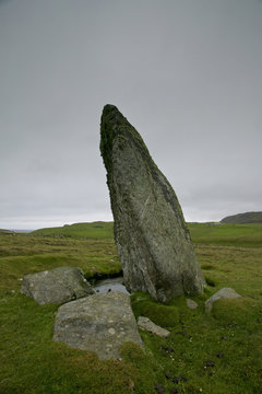 Standing Stone (Menhir) Burragarth, Unst, Shetland Islands, UK