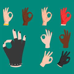 Ok hands success gesture okey yes agreement signal business human agree best approval vector.