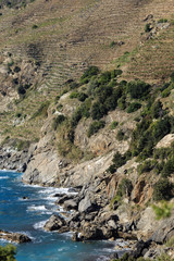 mountains descending to sea