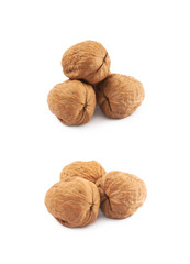 Pile of walnuts isolated
