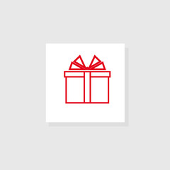 Gift box with a bow.