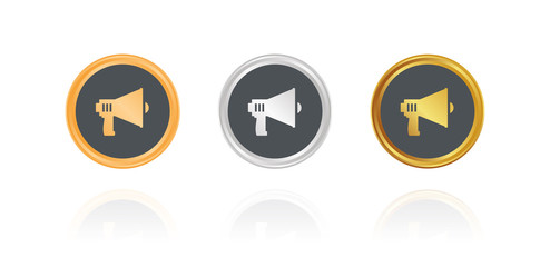 Megaphon - Bronze, Silber, Gold Buttons