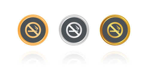 Rauchen verboten - Nichtraucher - Bronze, Silber, Gold Buttons