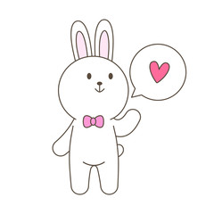 Cute bunny mascot cartoon isolated vector illustration
