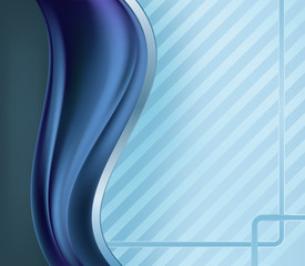 blue and metallic wavy abstract background. vector illustration