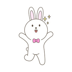 Cute bunny mascot cartoon isolated vector illustration