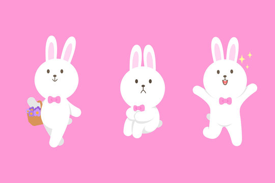 Cute mascot bunny cartoon isolated vector illustration