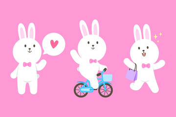 Obraz na płótnie Canvas Cute bunny mascot cartoon isolated vector illustration