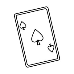 playing ace card poker icon. casino betting leisure outline vector illustration