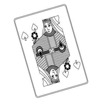 king of spades playing cards vector illustration
