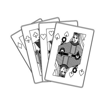 poker casino cards queen symbol vector illustration