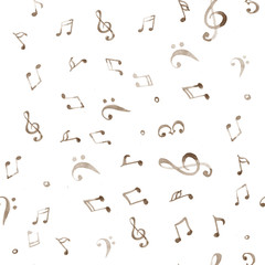 Watercolor splash music pattern 