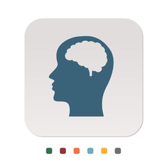 Papier Icon - Kopf Gehirn