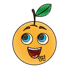 orange happy kawaii character vector illustration design