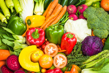 Different fresh vegetables for eating healthy