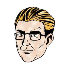 portrait of a man, male professional face close-up vector illustration