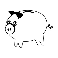 cute piggy character icon vector illustration design